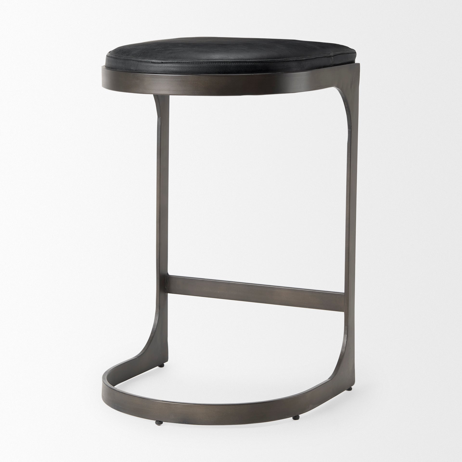 Tyson Black Leather Counter Stool | Calgary Furniture Store