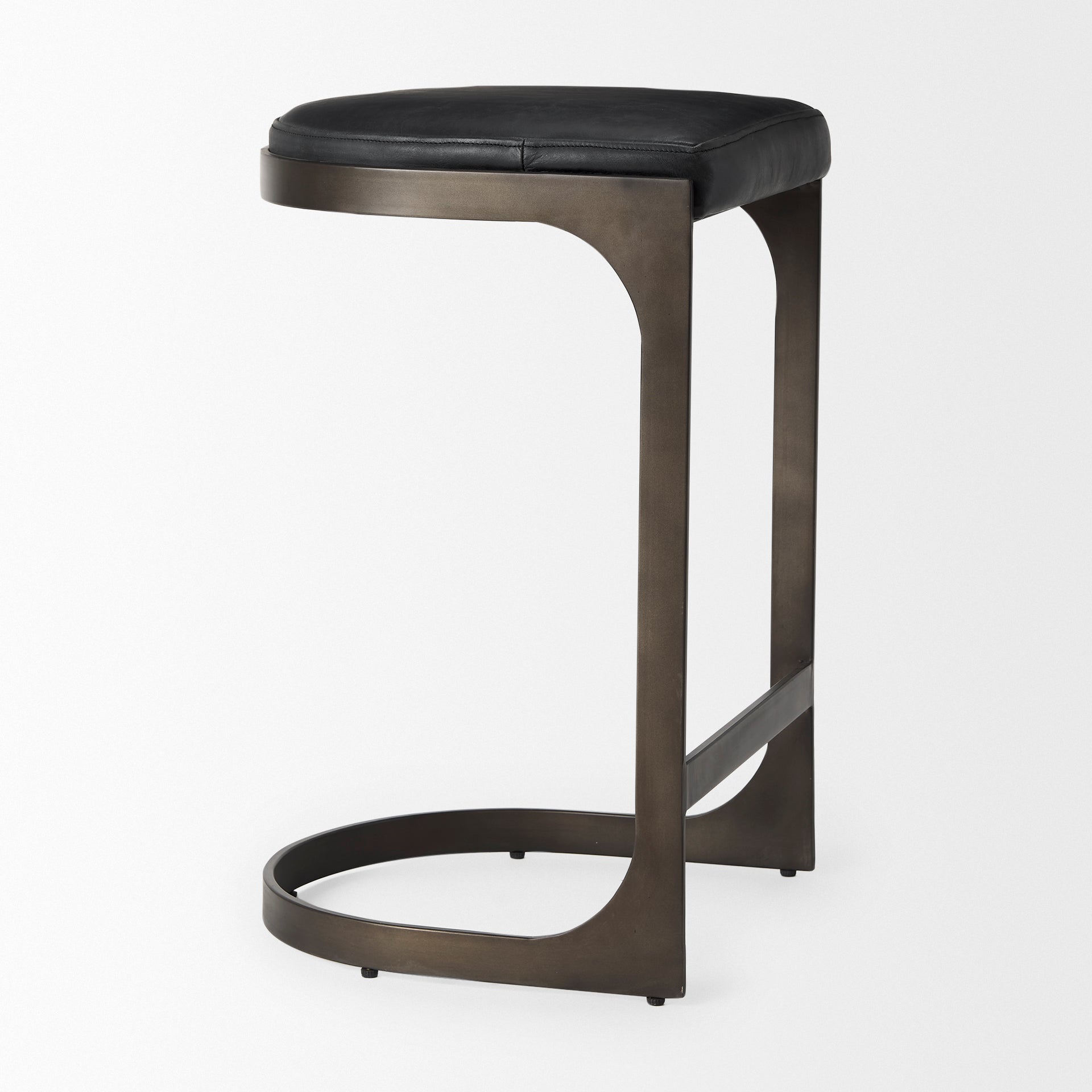 Tyson Black Leather Counter Stool | Calgary Furniture Store