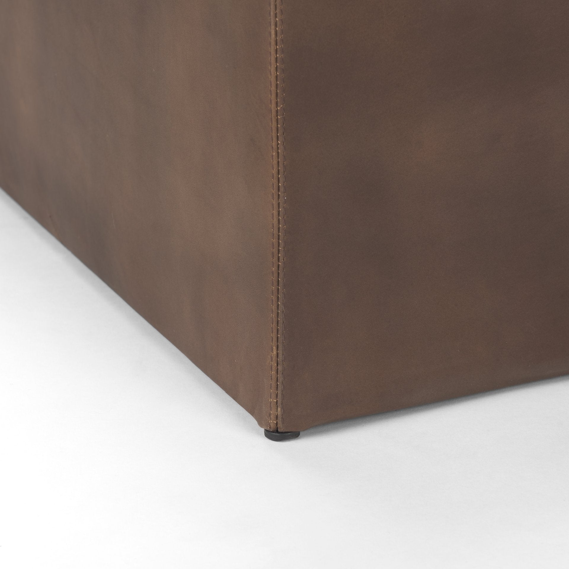 Minara Brown Leather Ottoman | Calgary Furniture Store