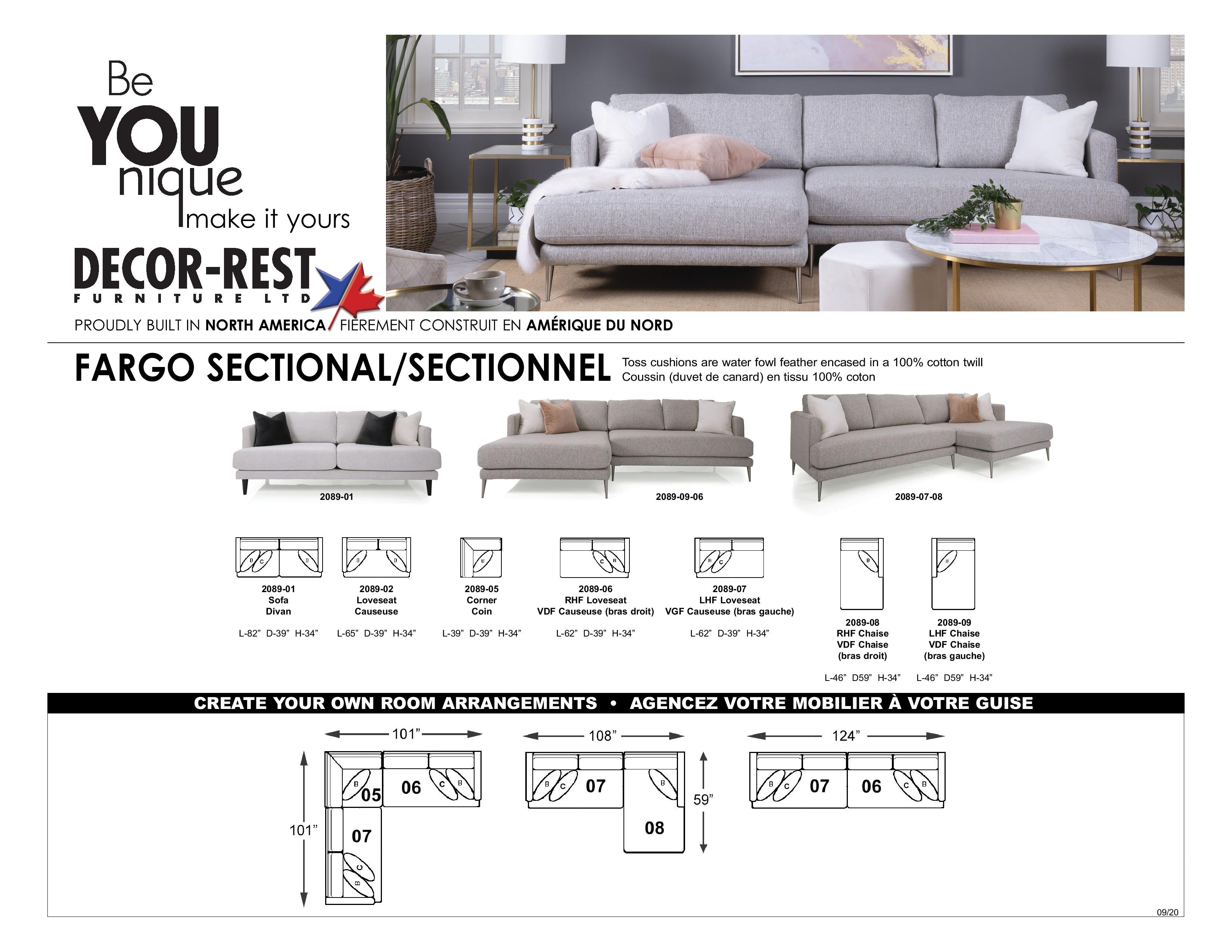2089 Fargo Decor-Rest Custom Sectional, Made in Canada 🇨🇦 | Calgary Furniture Store