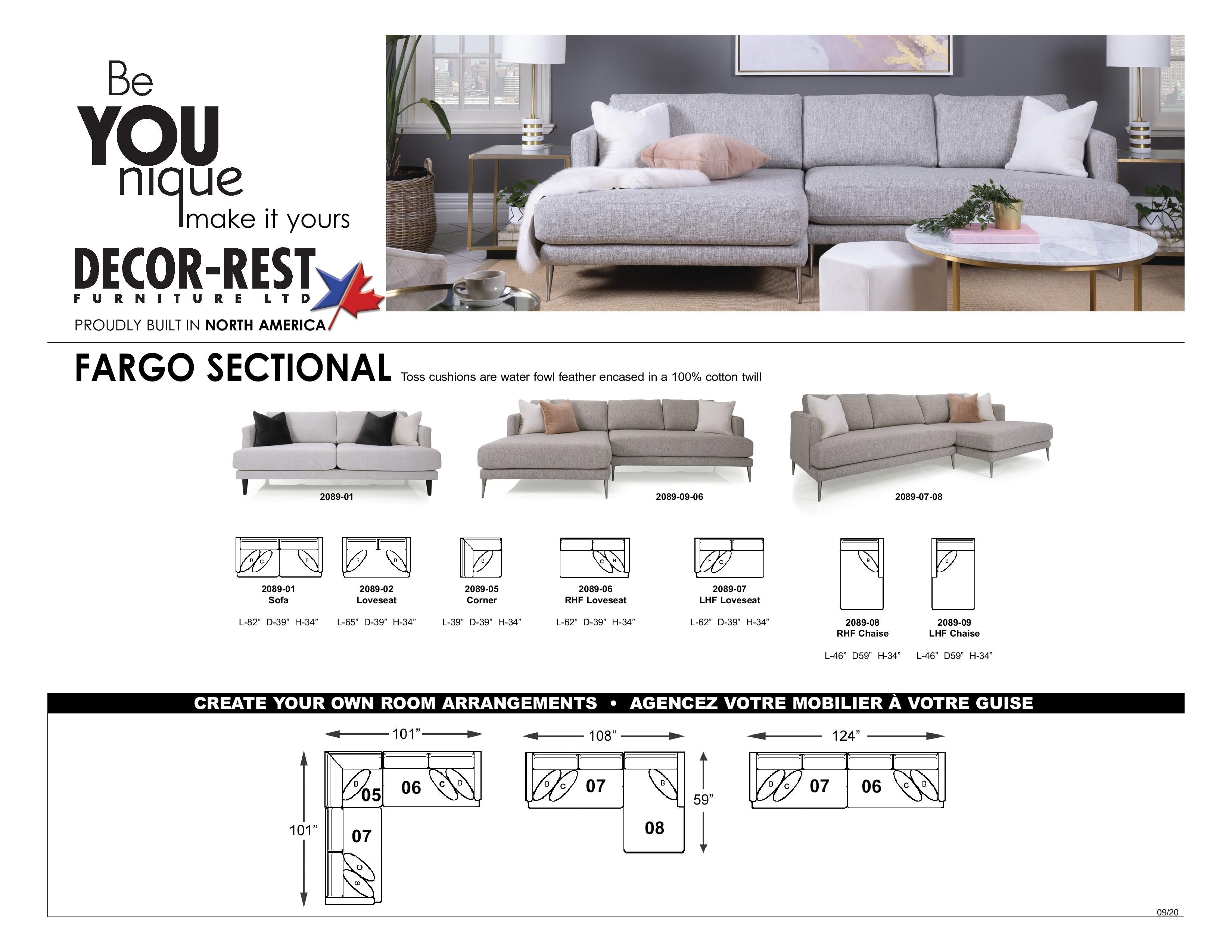 2089 Fargo Decor-Rest Custom Sectional, Made in Canada 🇨🇦 | Calgary Furniture Store
