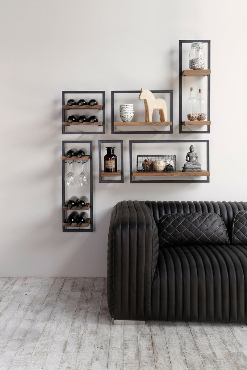 Dandhi Wine Rack 6 Bottles with glass holder - Type D | Calgary Furniture Store
