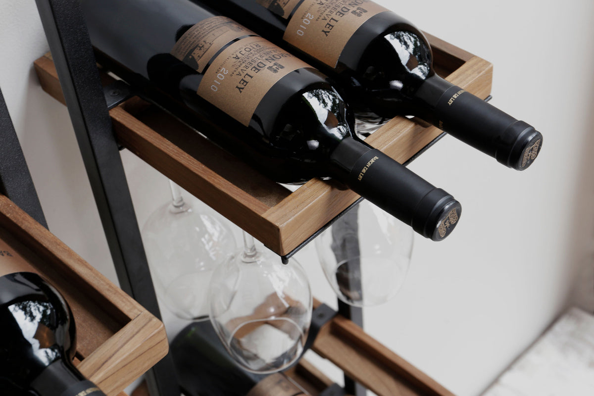 Dandhi Wine Rack 6 Bottles with glass holder - Type D | Calgary Furniture Store