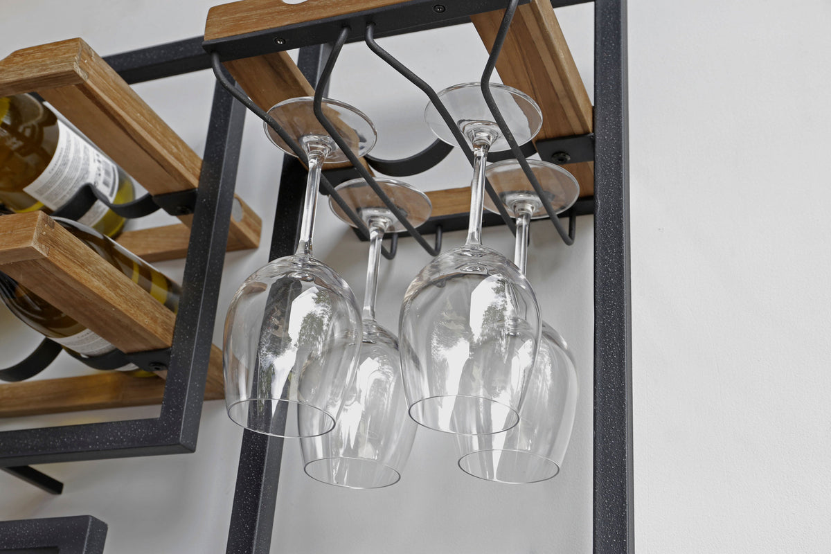 Dandhi Wine Rack 6 Bottles with glass holder - Type D | Calgary Furniture Store