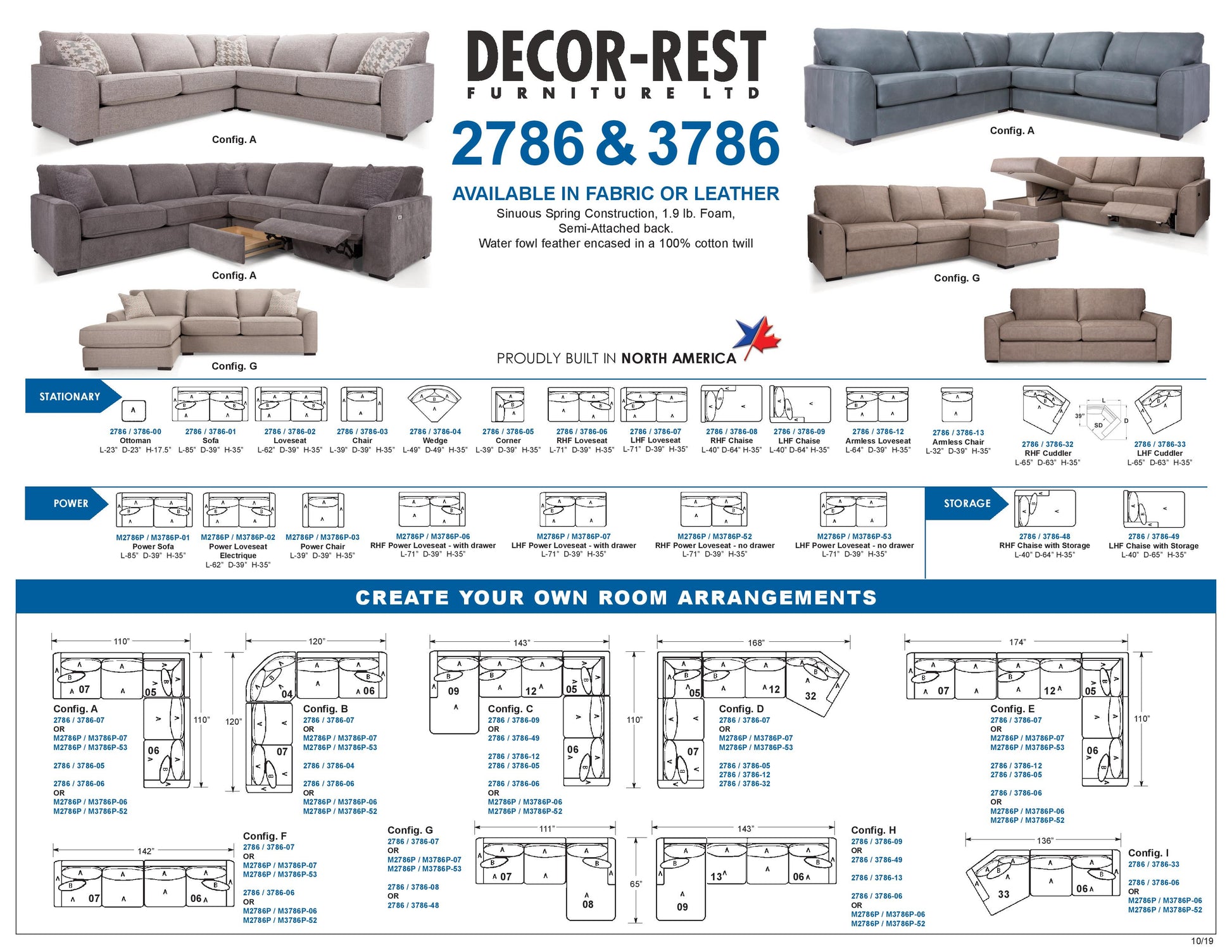 2786 Decor Rest Power Recliner Custom Sofa, Made in Canada 🇨🇦 | Calgary's Furniture Store | Calgary Sofas