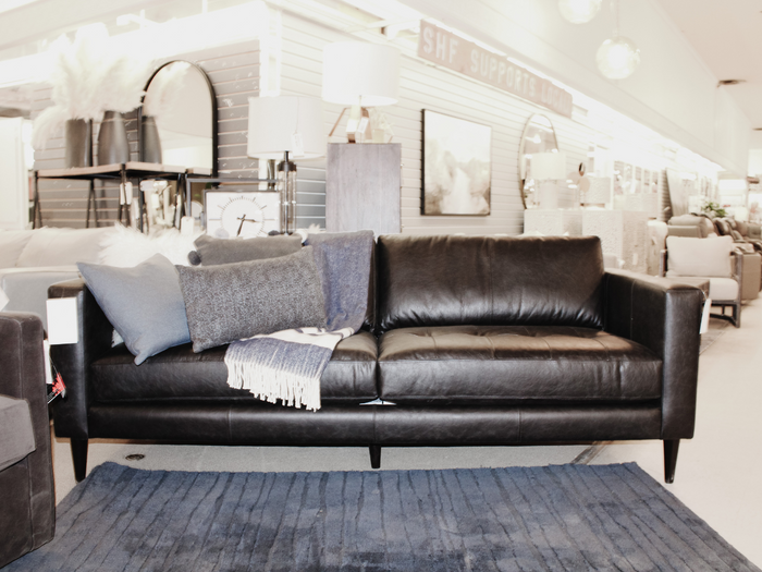 Custom Top Grain Leather Sofa 🇨🇦 | Calgary Furniture Store
