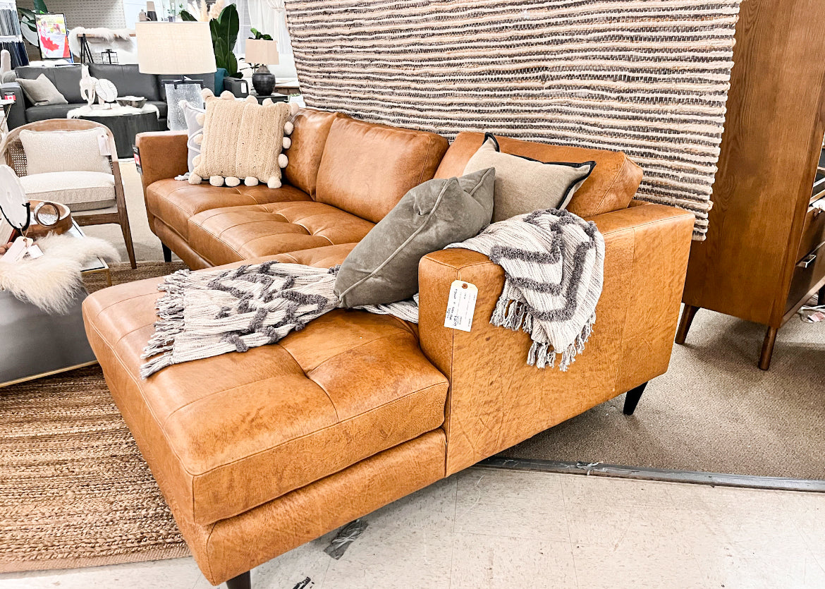 Top Grain Leather Sectional 🇨🇦 | Calgary Furniture Store