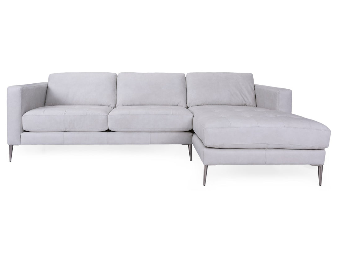 3795 Gray Leather Sectional 🇨🇦 | Calgary Furniture Store