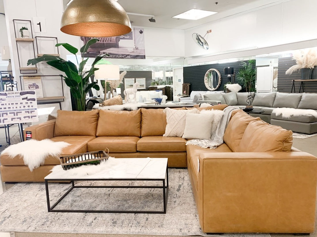 🇨🇦 3900 Custom Leather Sectional | Calgary Furniture Store