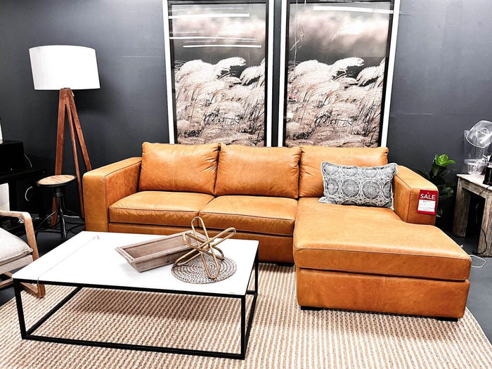 🇨🇦 Custom Top Grain Leather Sectional | Calgary Furniture Store