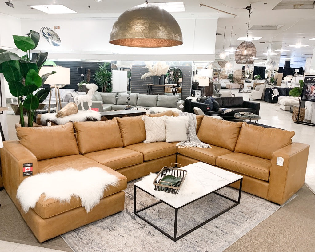 🇨🇦 3900 Custom Leather Sectional | Calgary Furniture Store