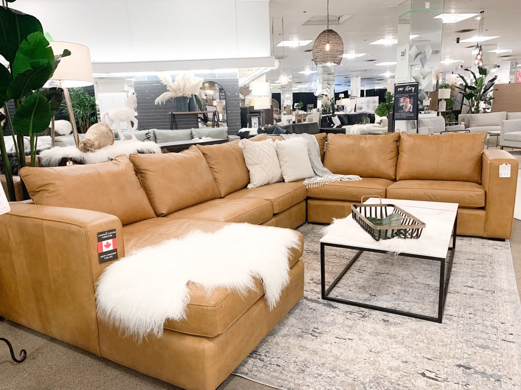 🇨🇦 3900 Custom Leather Sectional | Calgary Furniture Store