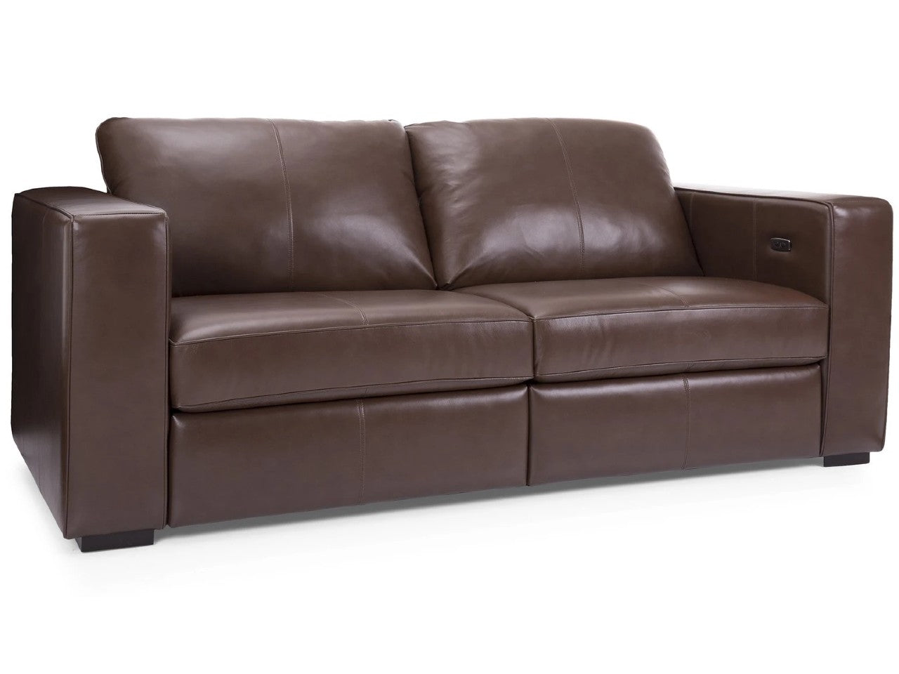 3900 Custom Leather Sofa with Power Recliner by Decor-Rest, Made in Canada 🇨🇦 | Calgary Furniture Store