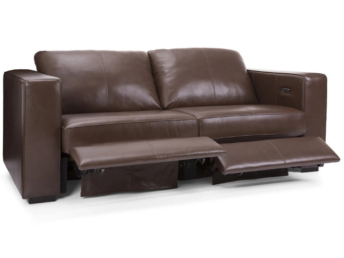 3900 Custom Leather Sofa with Power Recliner by Decor-Rest, Made in Canada 🇨🇦 | Calgary Furniture Store