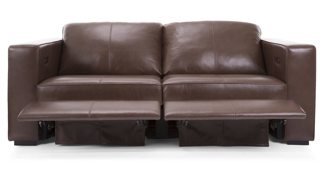 3900 Custom Leather Sofa with Power Recliner by Decor-Rest, Made in Canada 🇨🇦 | Calgary Furniture Store