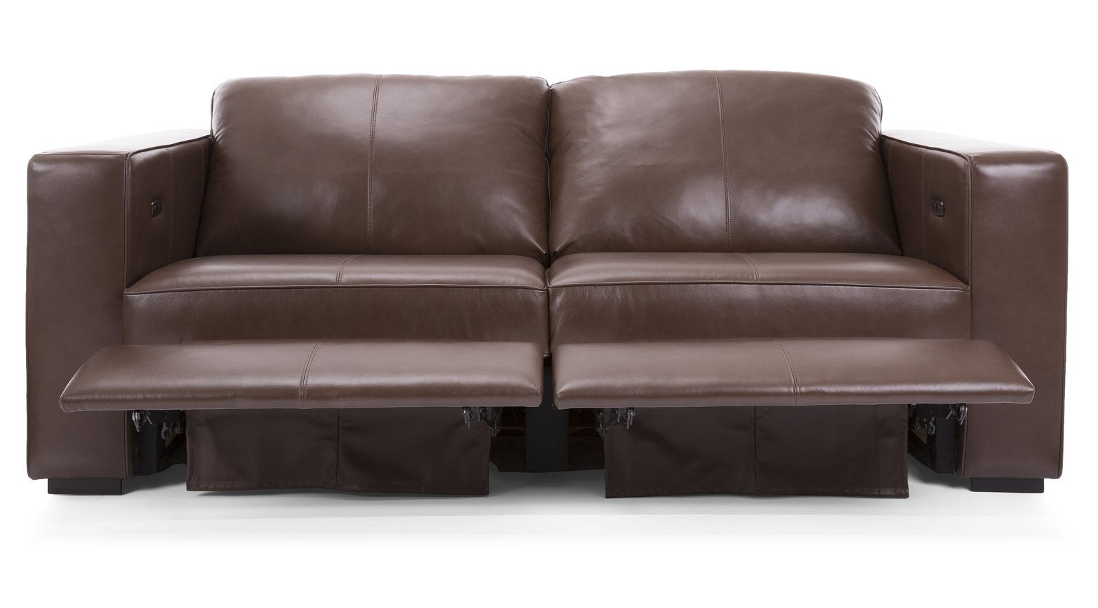 3900 Custom Leather Sofa with Power Recliner by Decor-Rest, Made in Canada 🇨🇦 | Calgary Furniture Store