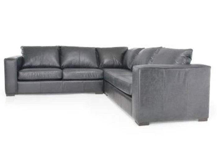 🇨🇦 Custom Gray Leather Sectional | Calgary Furniture Store