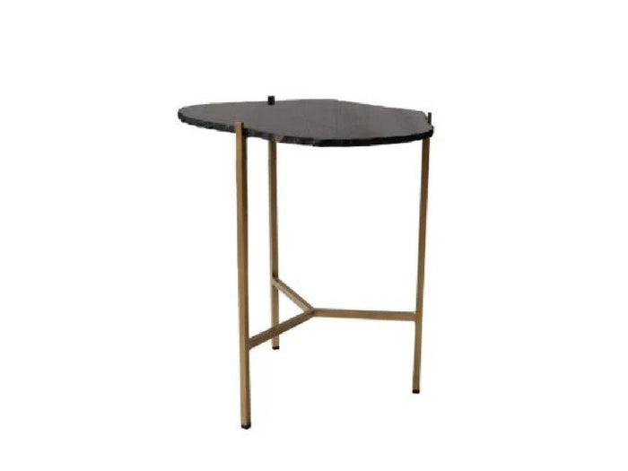 Arizona Desert Black Slate / Gold Frame Accent Table | Calgary Furniture Store