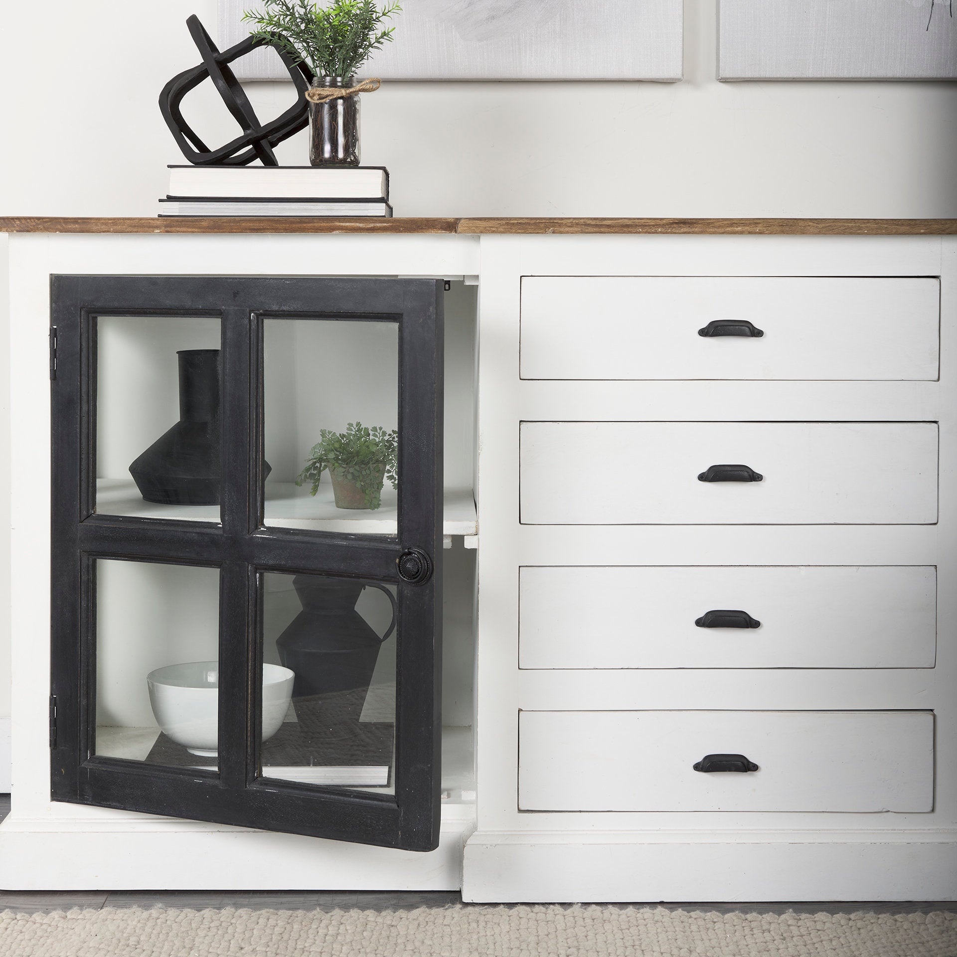 Bourchier Solid Wood Glass Cabinet Buffet | Calgary's Furniture Store | Calgary Buffets & Sideboards