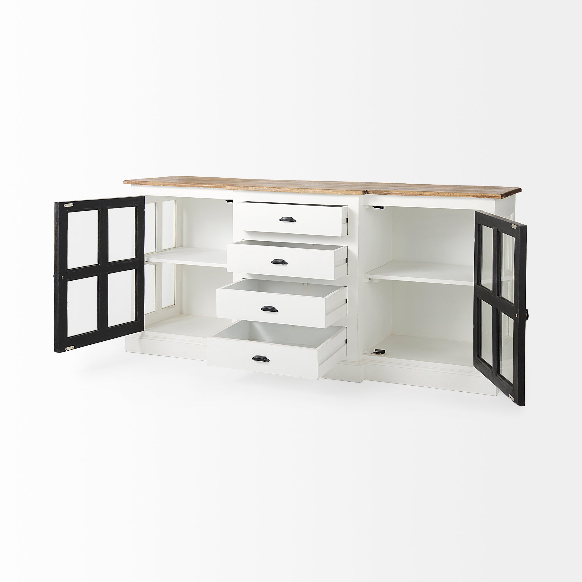 Bourchier Solid Wood Glass Cabinet Buffet | Calgary's Furniture Store | Calgary Buffets & Sideboards