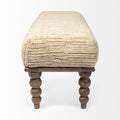 Alder II Accent Bench - Cream Upholstered Seat Wooden Base | Calgary Furniture Store