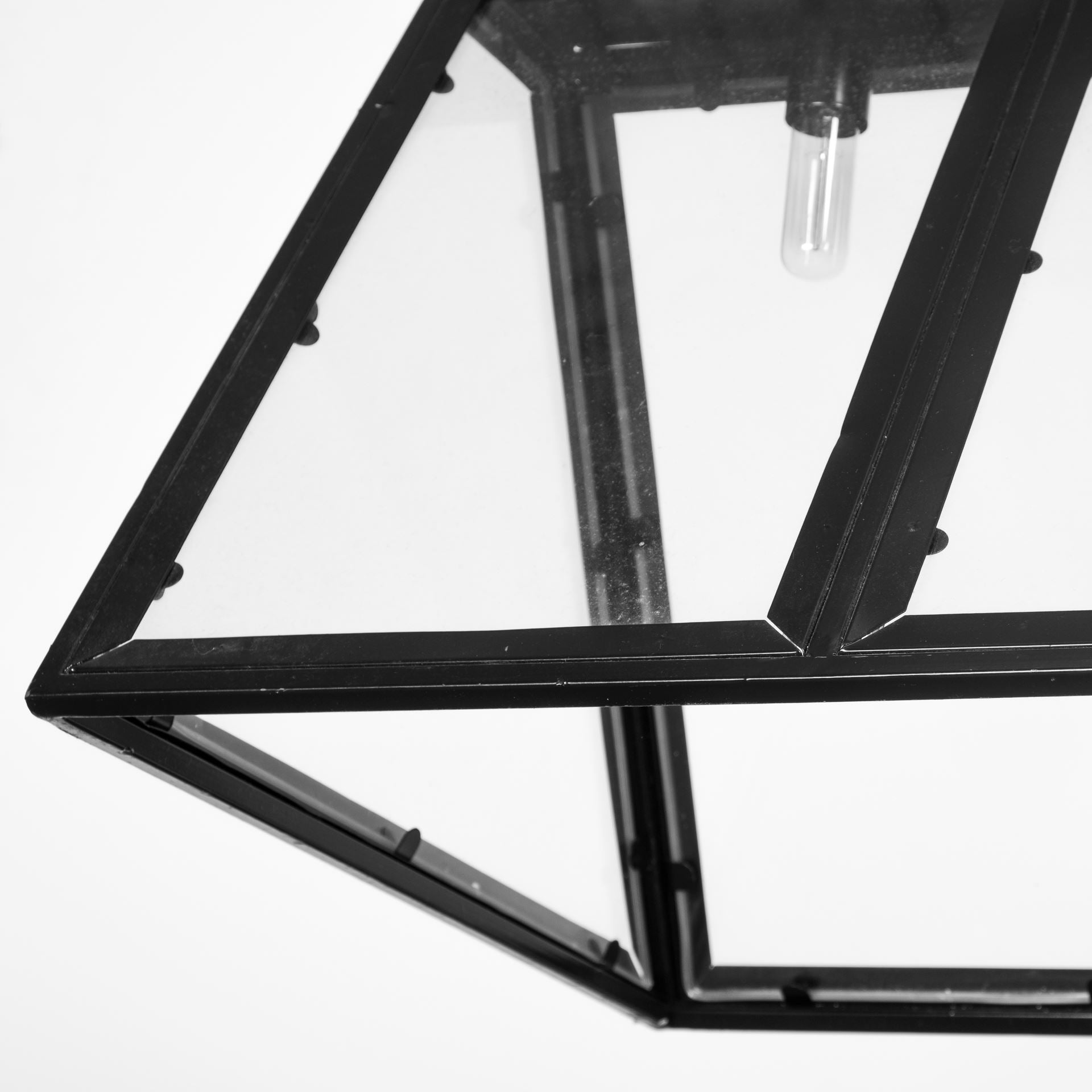 Antigon II Five Bulb Chandelier - Black Metal and Glass | Calgary Furniture Store