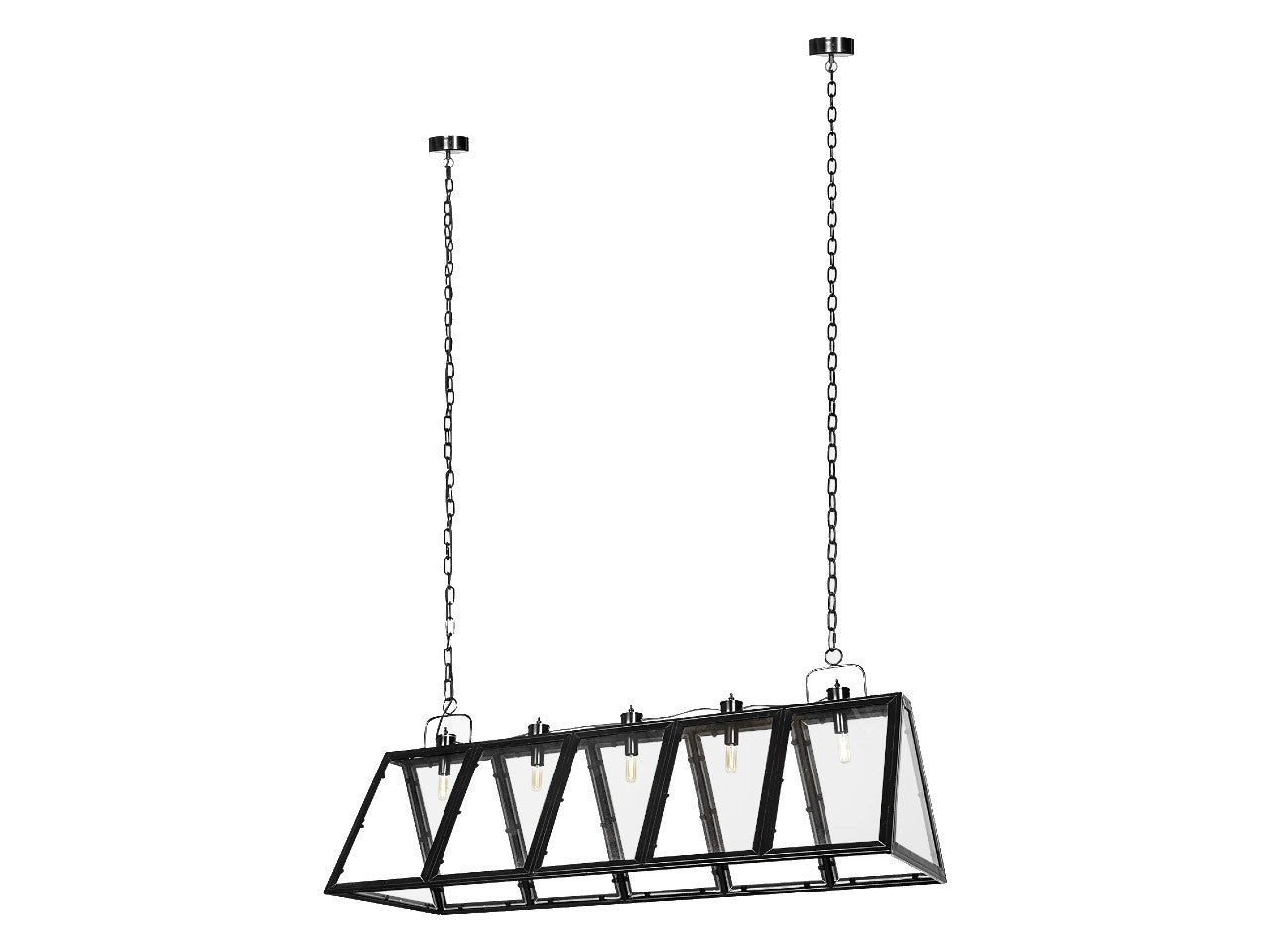 Antigon II Five Bulb Chandelier - Black Metal and Glass | Calgary Furniture Store