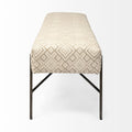 Avery II Metal Base Accent Bench - Off White Upholstered Seat | Calgary Furniture Store