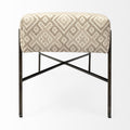 Avery II Metal Base Accent Bench - Off White Upholstered Seat | Calgary Furniture Store