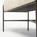 Avery II Metal Base Accent Bench - Off White Upholstered Seat | Calgary Furniture Store