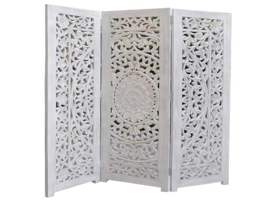 Carved Lace 3 Panel Screen | Calgary Furniture Store