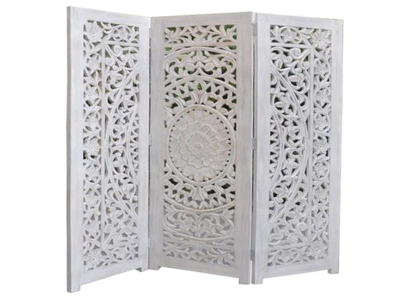 Carved Lace 3 Panel Screen | Calgary Furniture Store