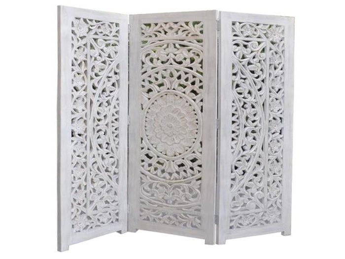 Carved Lace 3 Panel Screen | Calgary Furniture Store