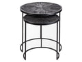 Chakra Accent Tables - Round Dark Wood Top Black Frame | Calgary's Furniture Store | Calgary Accent Tables