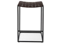 Clarissa Dark Brown Woven Leather Seat Counter Stool | Calgary's Furniture Store | Calgary Counter Stool