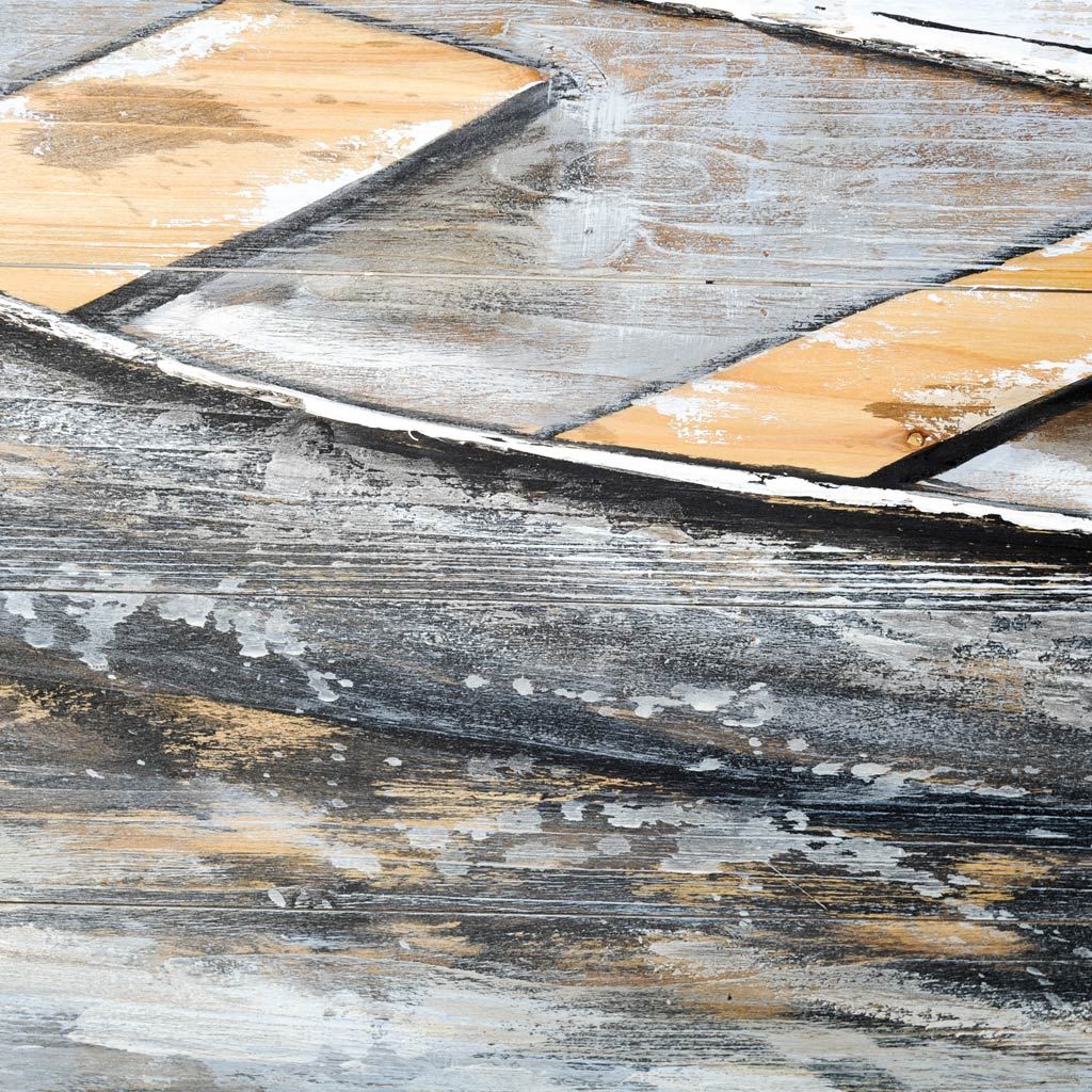 Creekside Diptych Boats Original Hand Painted on Wood Oil Painting | Calgary Furniture Store