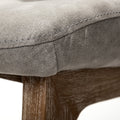 David Dining Chair - Grey Fabric/Brown Wood Base | Calgary Furniture Store