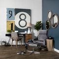 David Dining Chair - Grey Fabric/Brown Wood Base | Calgary Furniture Store