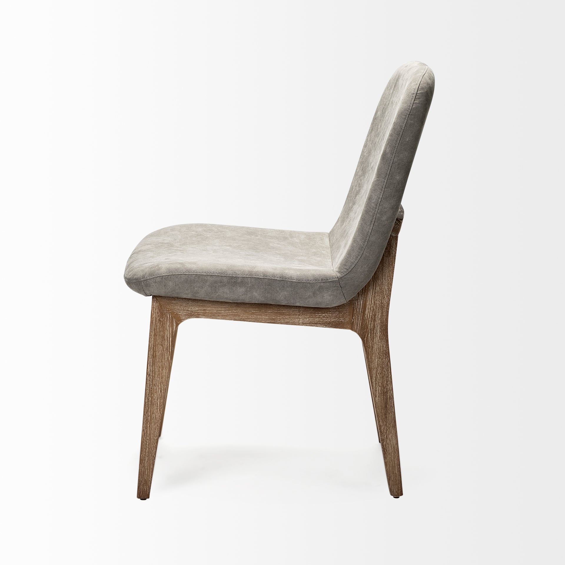 David Dining Chair - Grey Fabric/Brown Wood Base | Calgary Furniture Store