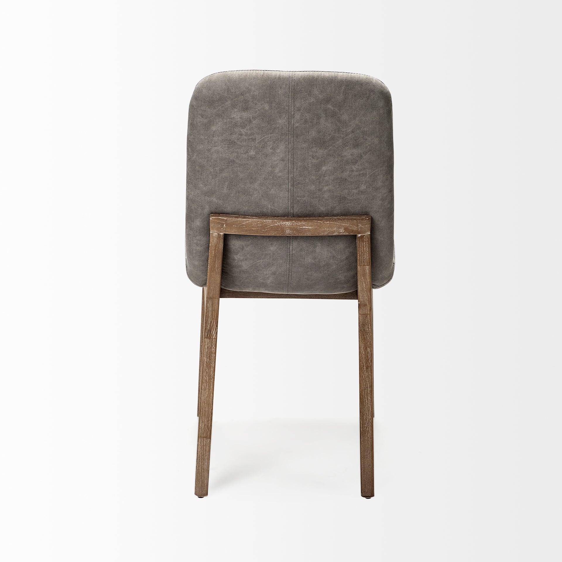 David Dining Chair - Grey Fabric/Brown Wood Base | Calgary Furniture Store