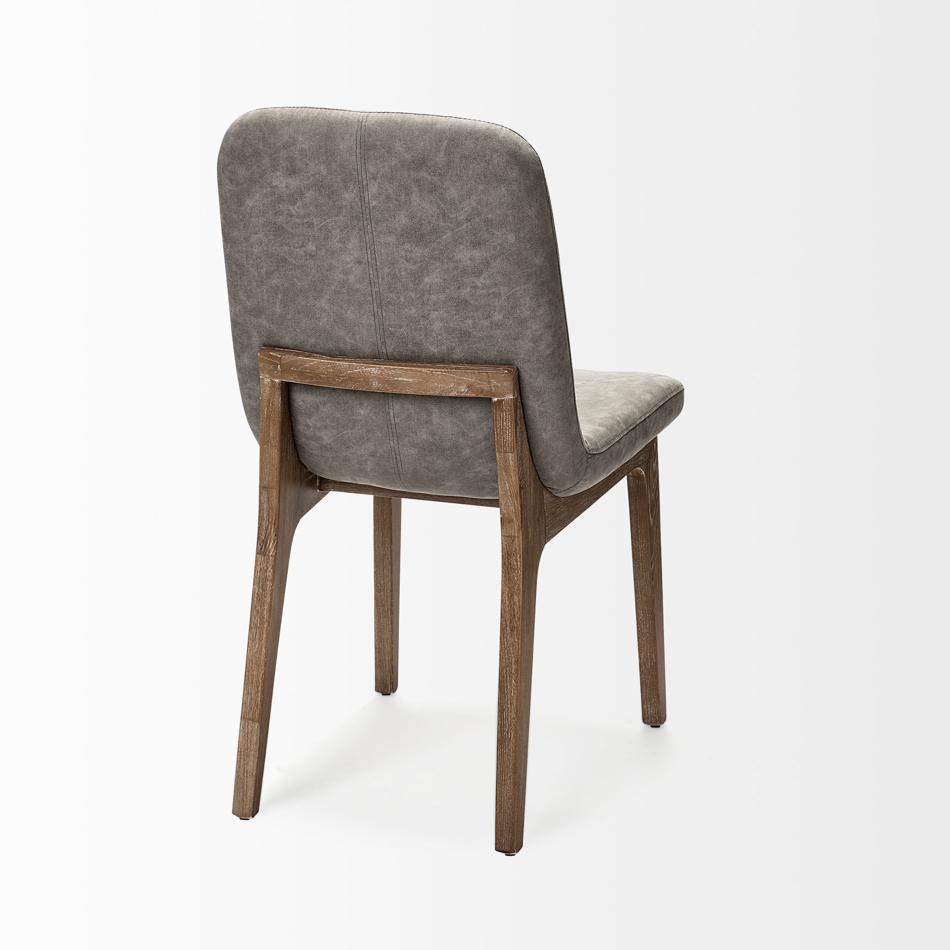 David Dining Chair - Grey Fabric/Brown Wood Base | Calgary Furniture Store