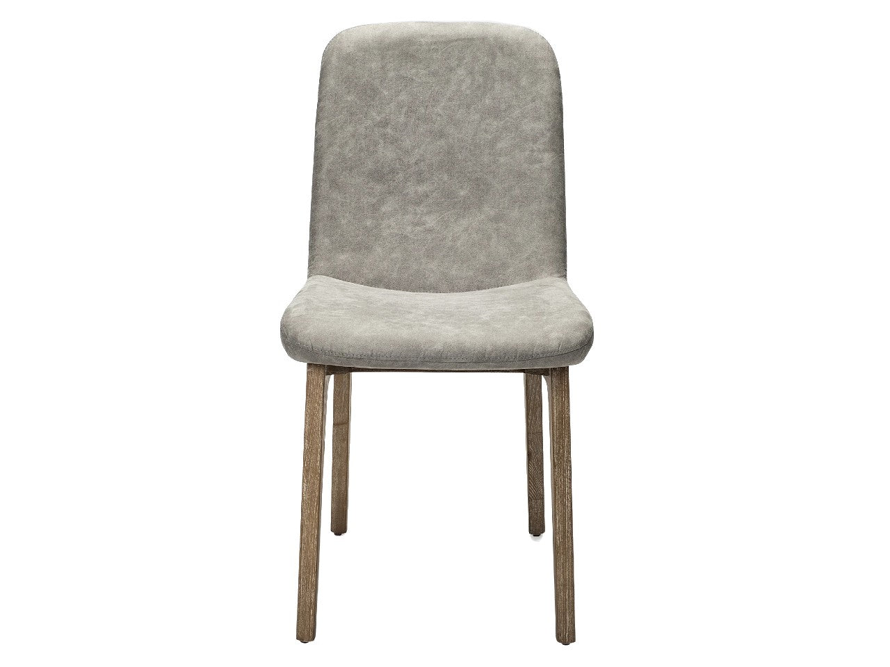 David Dining Chair - Grey Fabric/Brown Wood Base | Calgary Furniture Store