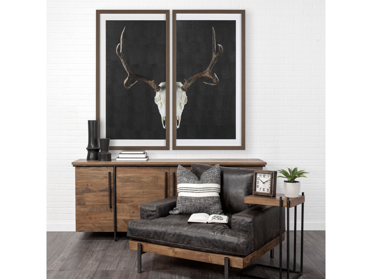 Deer Skull 2 Pieces Wall Art 🇨🇦 | Calgary Furniture Store