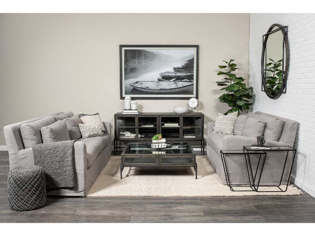 Denly Flint Gray Loveseat | Calgary Furniture Store