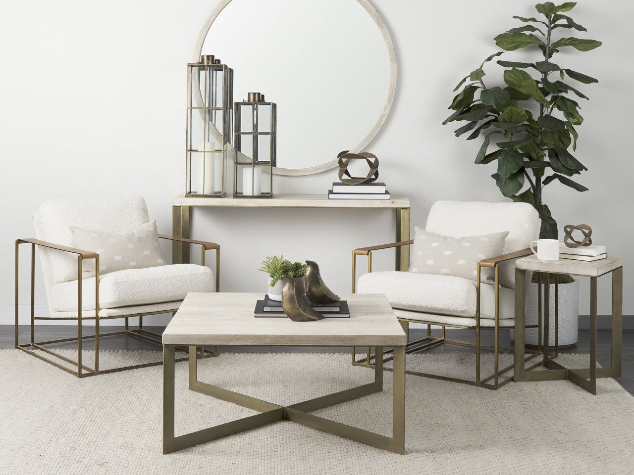 Faye Console Table- Gold Metal | Calgary Furniture Store