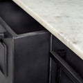 Fieri Four Drawer Kitchen Island - White Marble Top | Calgary Furniture Store