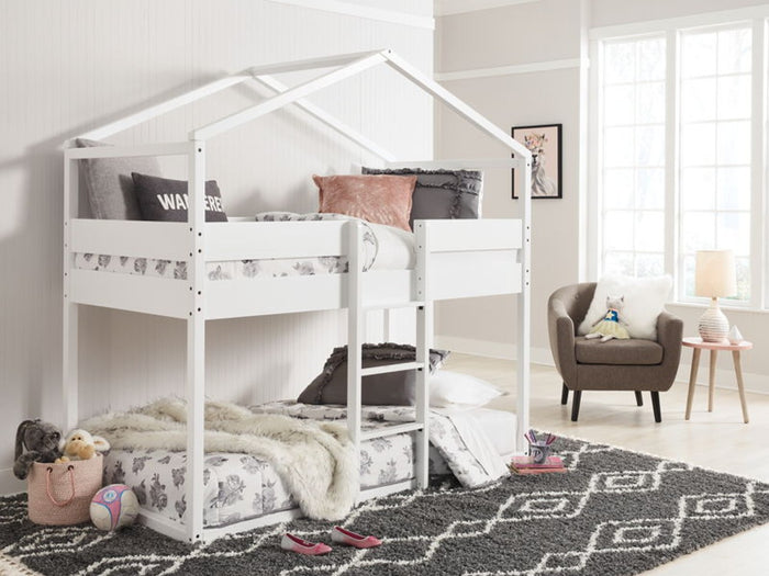 Flannibrook White Loft Bed | Calgary Furniture Store