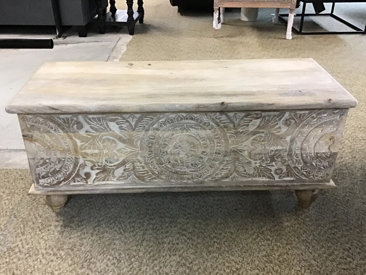 Fossil Beige Storage Bench | Calgary Furniture Store