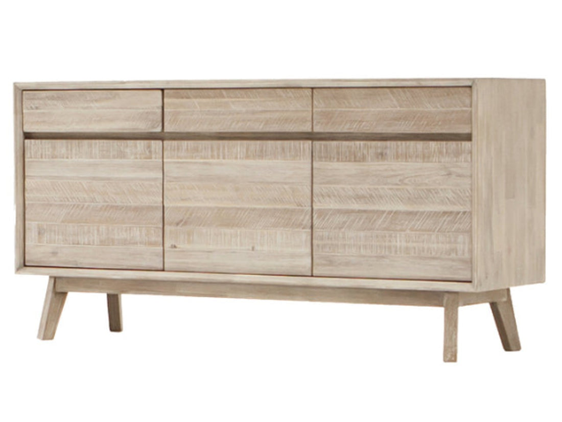 The Gia Sideboard is a contemporary storage piece made from light-finished wood with a visible grain.