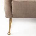 Giles Accent Chair - Taupe Velvet Wrap Gold Metal Base | Calgary Furniture Store